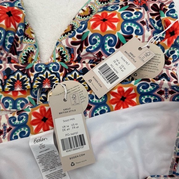 Boden Merano Deep V-Neck Bikini Top 2 piece bikini set vacation summer u… - Picture 6 of 11
